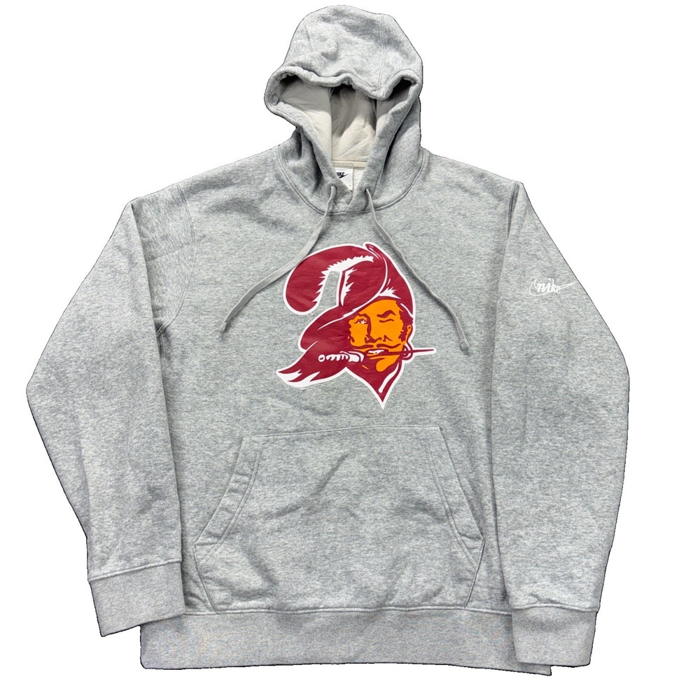 Nike Tampa Bay Buccaneers Hoodie Mens M Rewind Club Fleece Grey NFL Logo